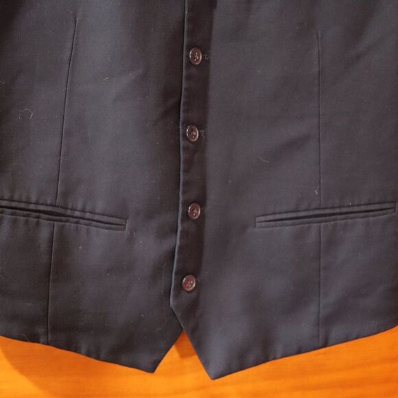 H&M Black Waistcoat Cummerbund Vest Mens 44R - Picture 4 of 6